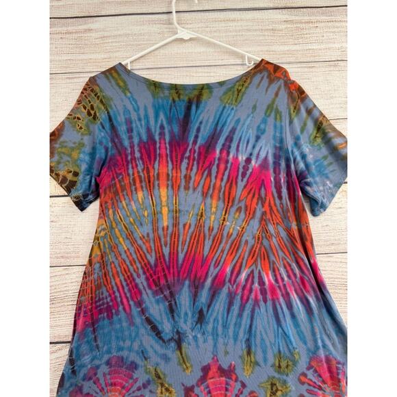 Kathmandu Imports Tie Dye T-Shirt Dress Women's Size Small Blue and Multicolor - Picture 4 of 11